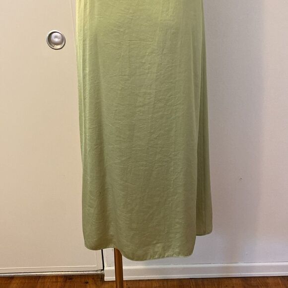 Aritzia Wilfred Satin Slip Dress with Thigh Slit in Light Green Size XS - Picture 8 of 13